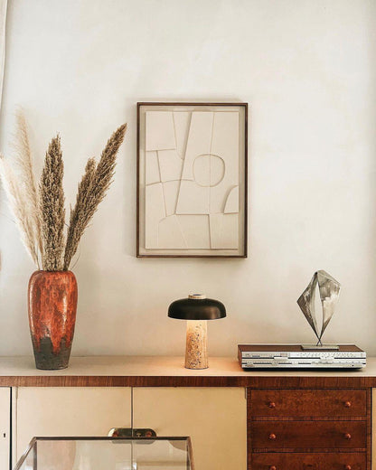 Travertine Halo Table Lamp