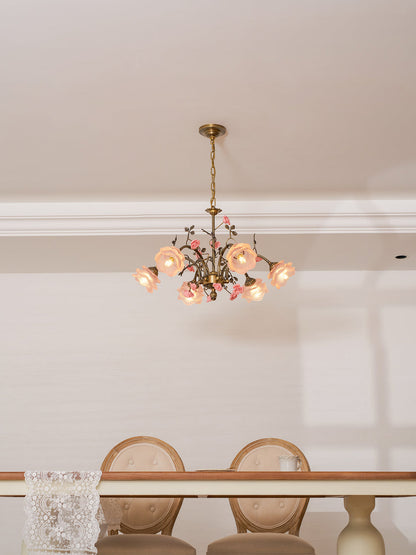 MAGNOLINA Copper Glass Petal Chandelier