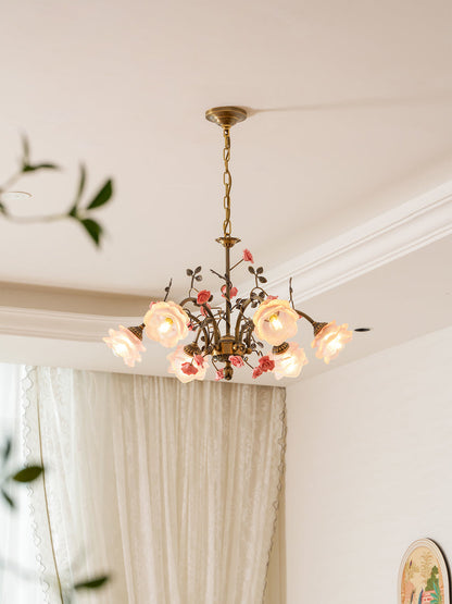 MAGNOLINA Copper Glass Petal Chandelier