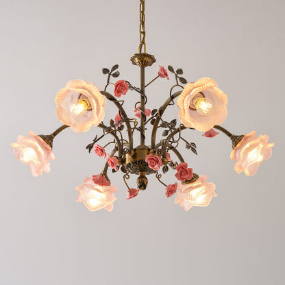 MAGNOLINA Copper Glass Petal Chandelier