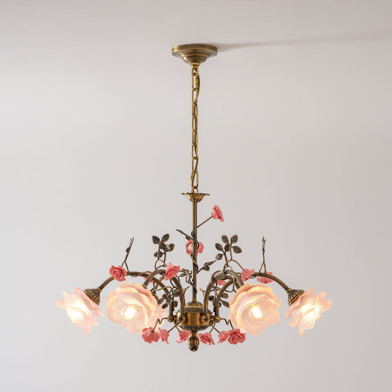 MAGNOLINA Copper Glass Petal Chandelier