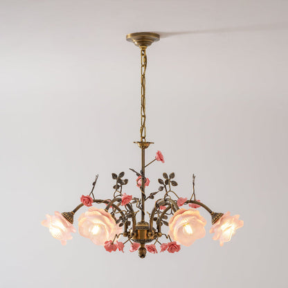 MAGNOLINA Copper Glass Petal Chandelier