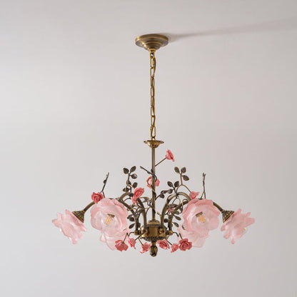 MAGNOLINA Copper Glass Petal Chandelier