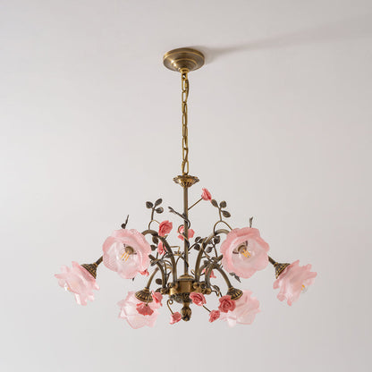 MAGNOLINA Copper Glass Petal Chandelier