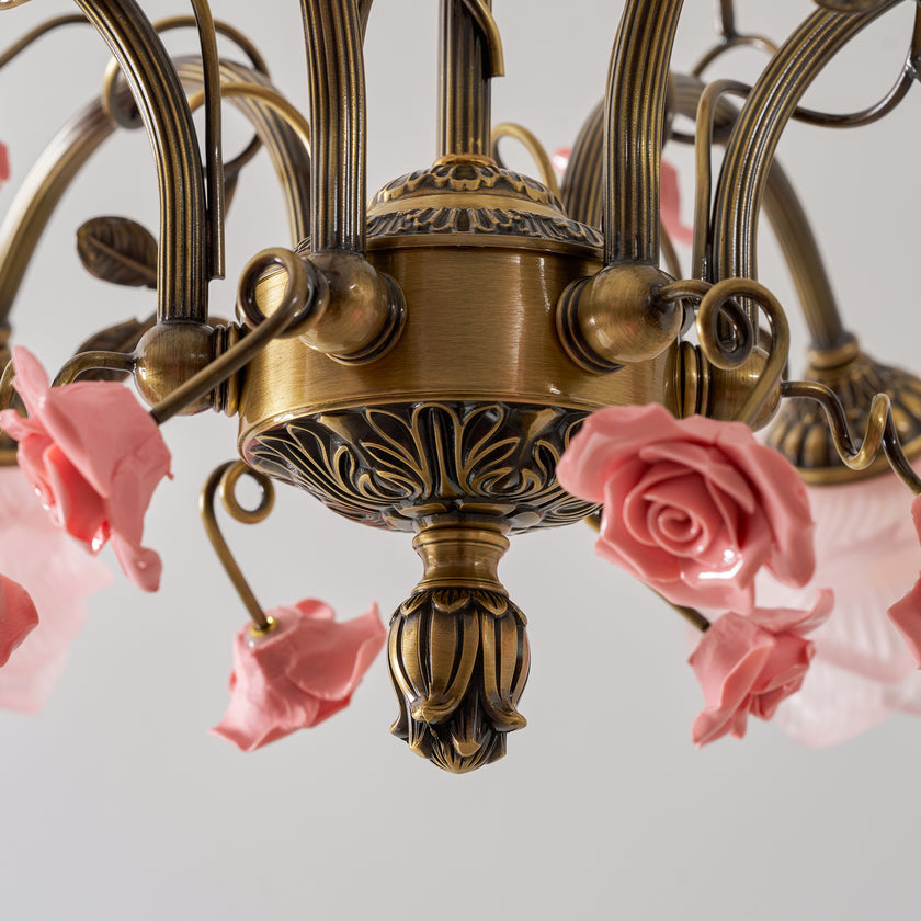 MAGNOLINA Copper Glass Petal Chandelier