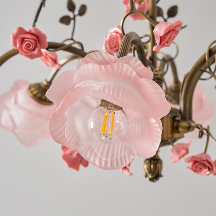 MAGNOLINA Copper Glass Petal Chandelier