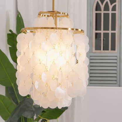 COQUILLE Tiered Shell Chandelier