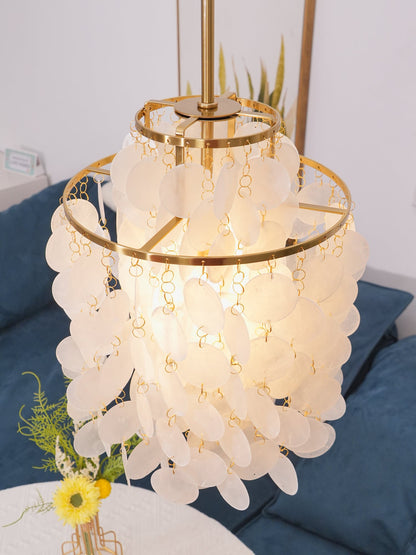 COQUILLE Tiered Shell Chandelier