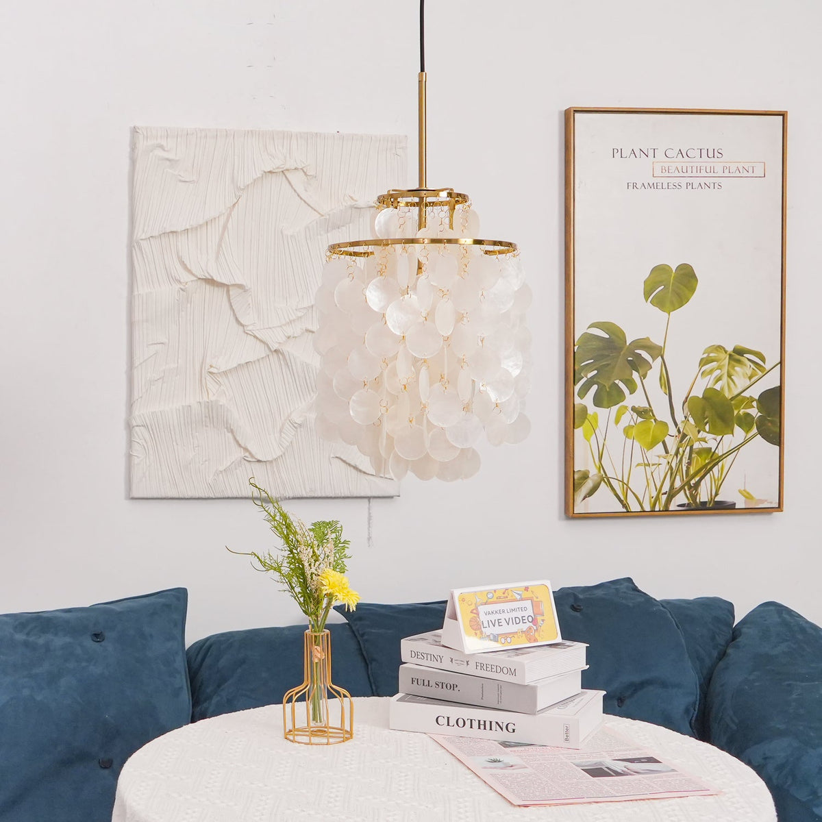 COQUILLE Tiered Shell Chandelier