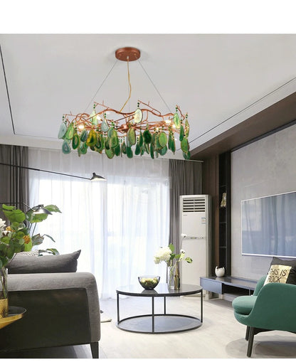 CALCEDONIA Agate Slice Ring Chandelier