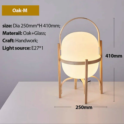 Cesta Wooden Lantern Table Lamp
