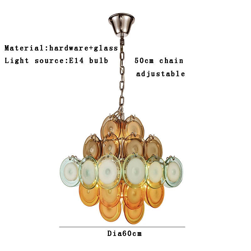 Aurora Disc Art Deco Crystal Chandelier