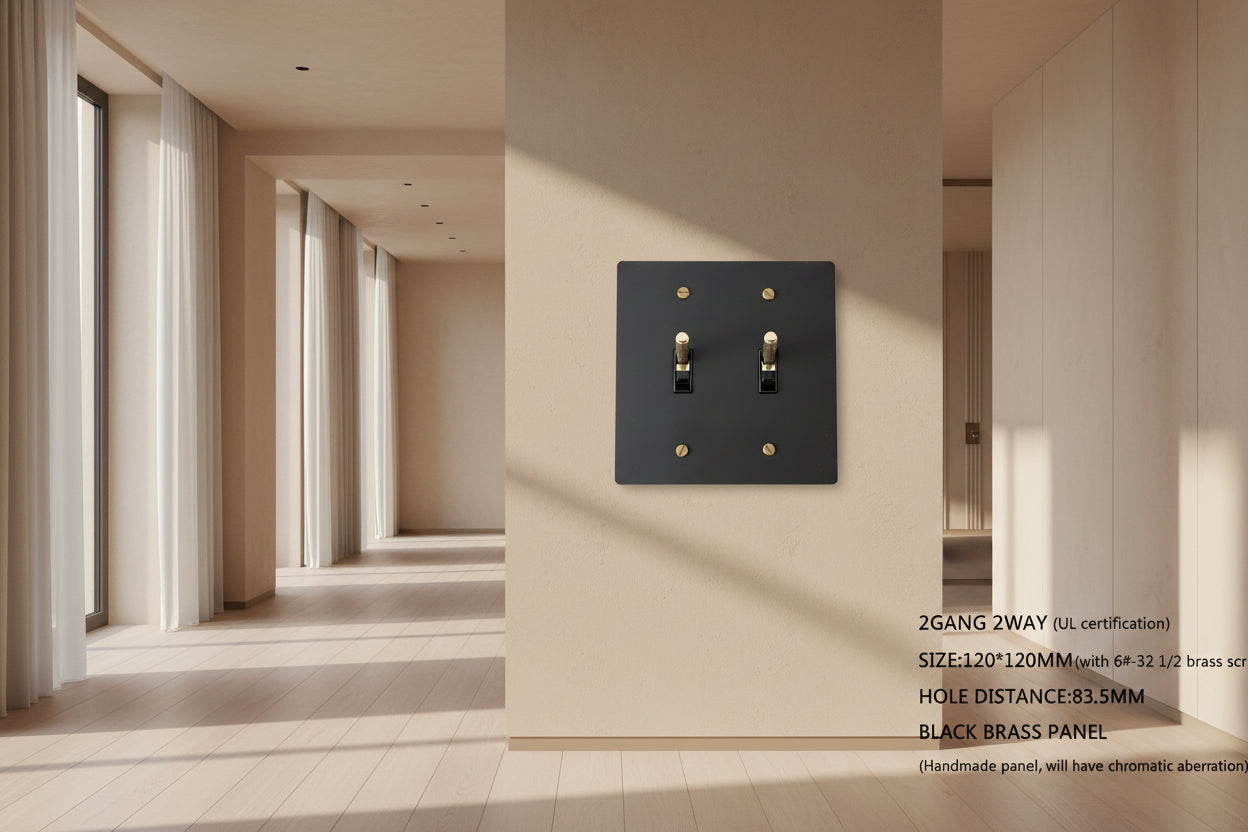 Black-Gold Brass Panel Plate Toggle