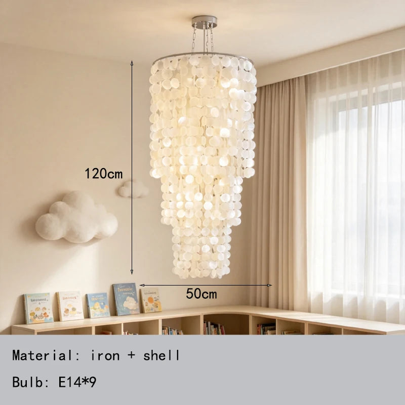 TELLINA Natural Shell 9-Light Chandelier