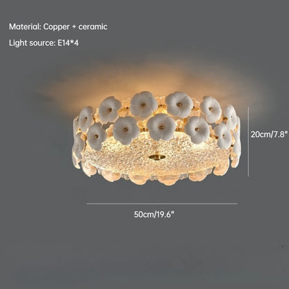 French Retro Ceramic Ceiling Lamp