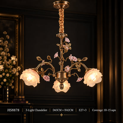 MAGNOLINA Copper Glass Petal Chandelier