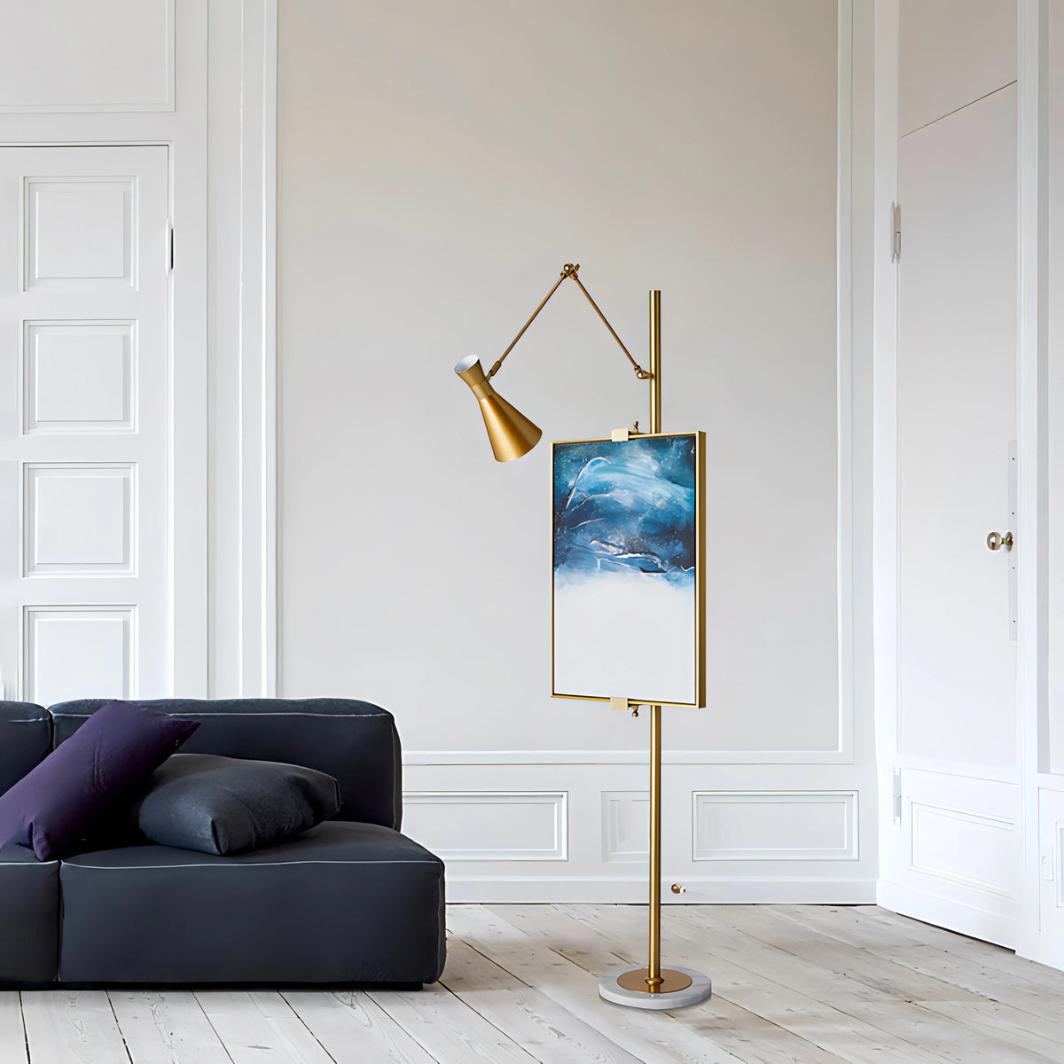 MARMORA Gold Marble Floor Lamp
