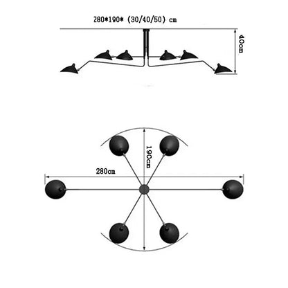 Vertex Orbit Spider Arm Ceiling light