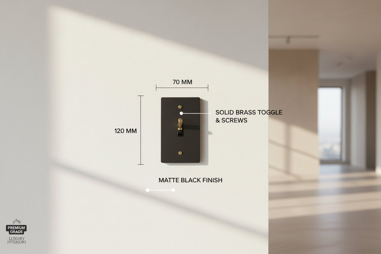 Black-Gold Brass Panel Plate Toggle
