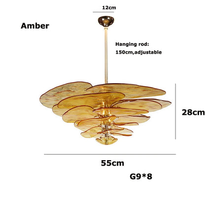 Aurora PetalWave Art Glass Chandelier