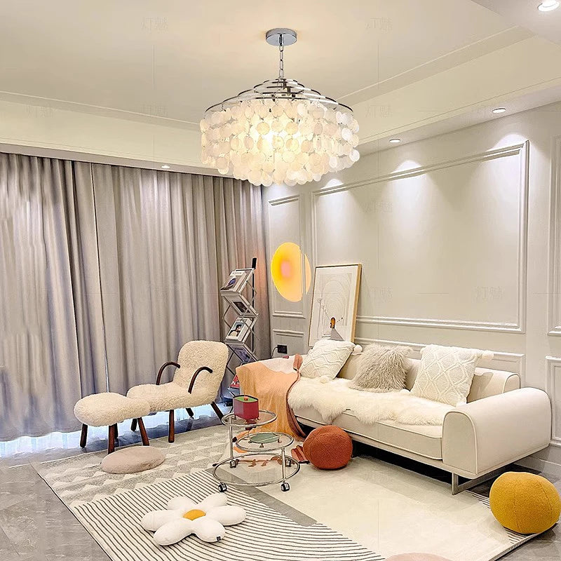 COQUILLE Tiered Shell Chandelier