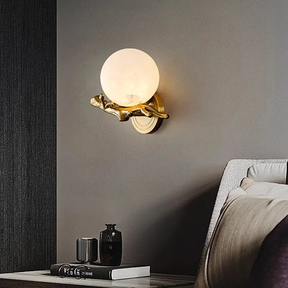 Alba Branch Alabaster Wall Sconce