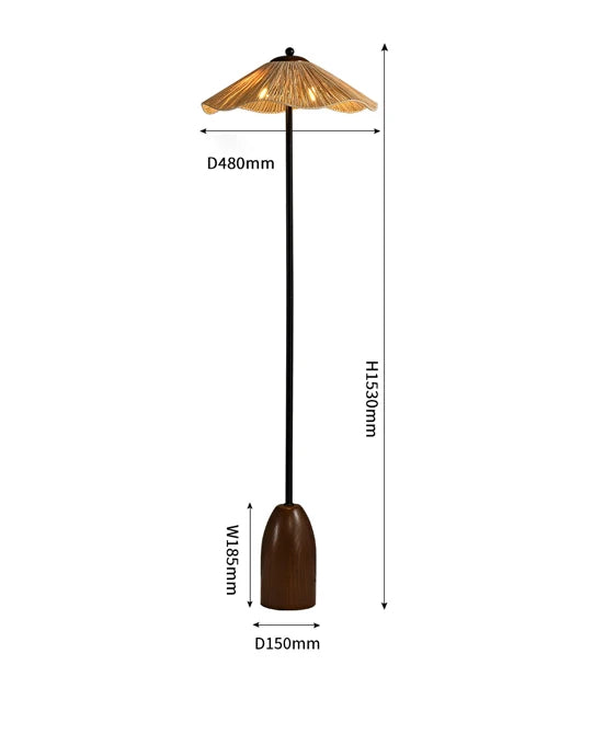 PAGLINA Wabi-Sabi Straw Dome Floor Lamp