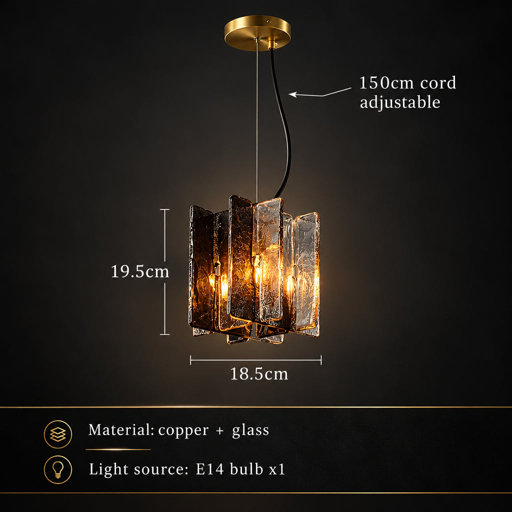 VETRIANA Art Glass Copper Pendant Light