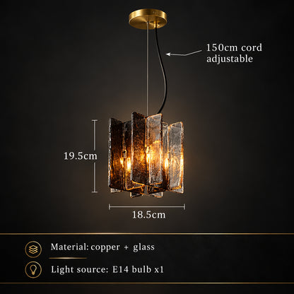 VETRIANA Art Glass Copper Pendant Light