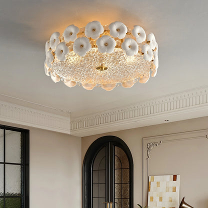 French Retro Ceramic Ceiling Lamp