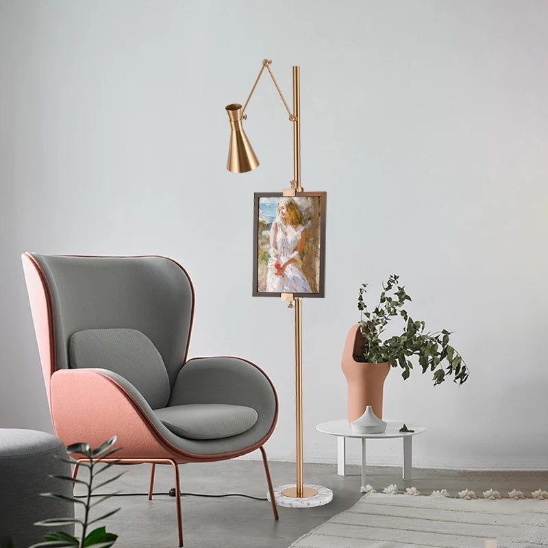 MARMORA Gold Marble Floor Lamp
