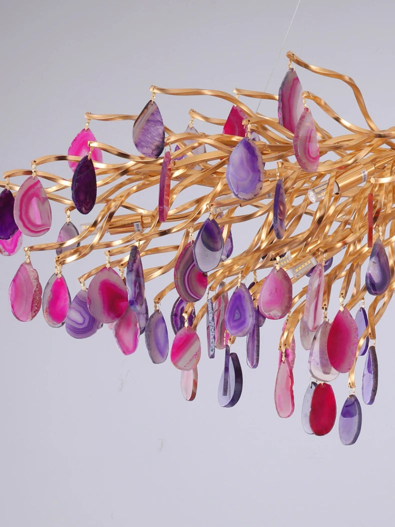 CALCEDONIA Agate Slice Ring Chandelier