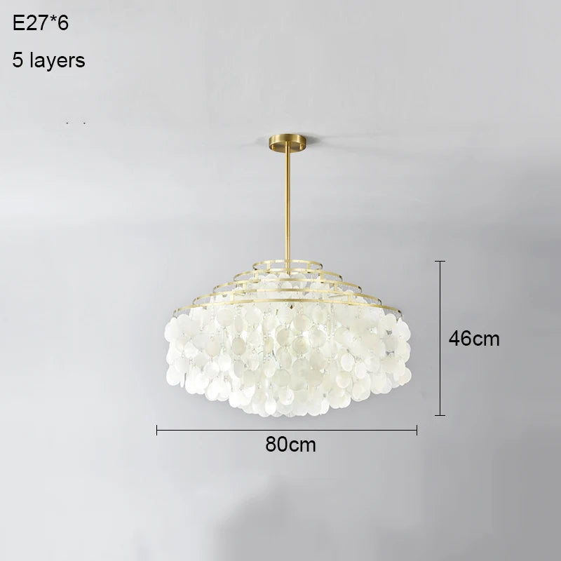 COQUILLE Tiered Shell Chandelier
