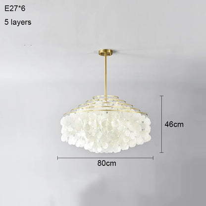 COQUILLE Tiered Shell Chandelier