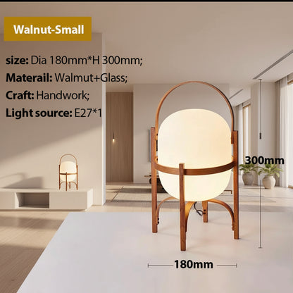 Cesta Wooden Lantern Table Lamp