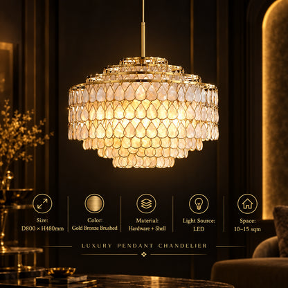 VENERELLA Tiered Shell Chandelier