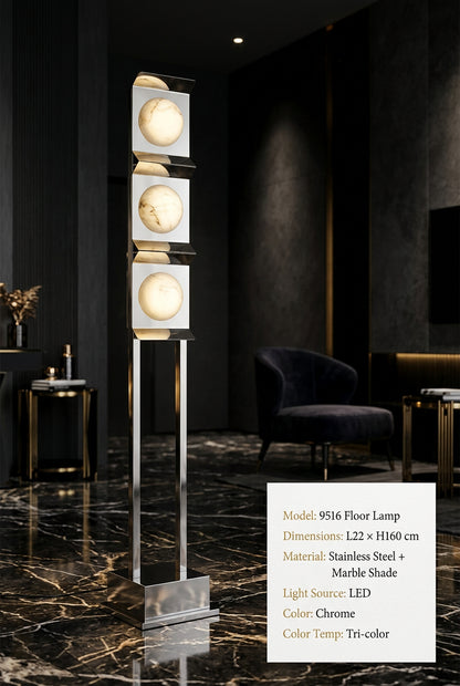 STELO Steel & Marble Floor Lamp
