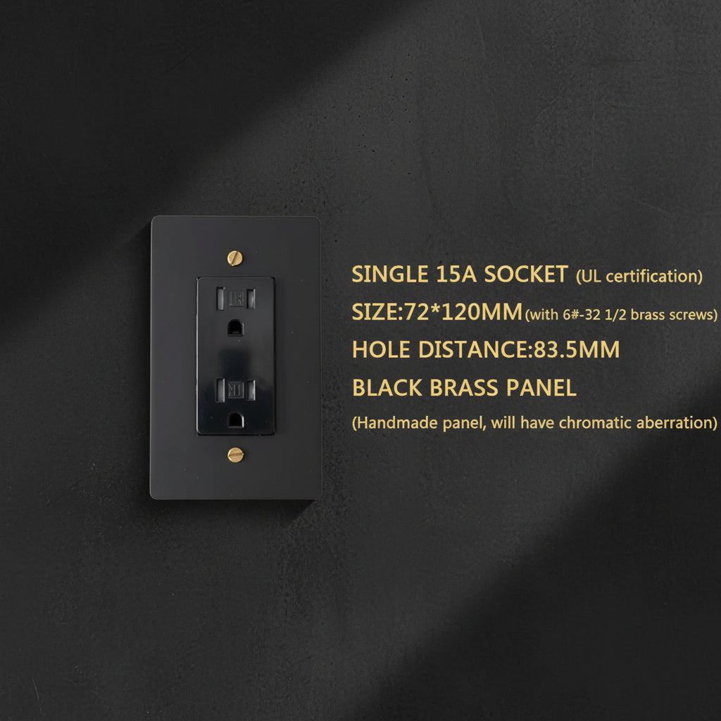 Black-Gold Brass Panel Plate Toggle