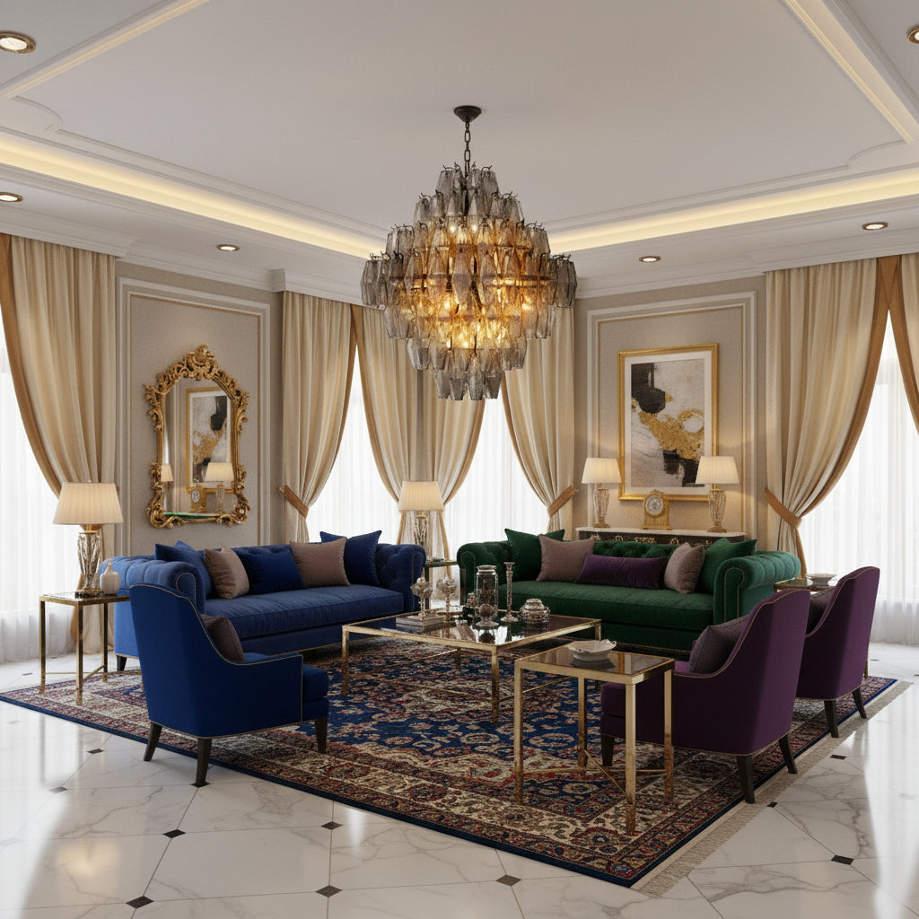 AURORA Gem Cascade Glass Chandelier