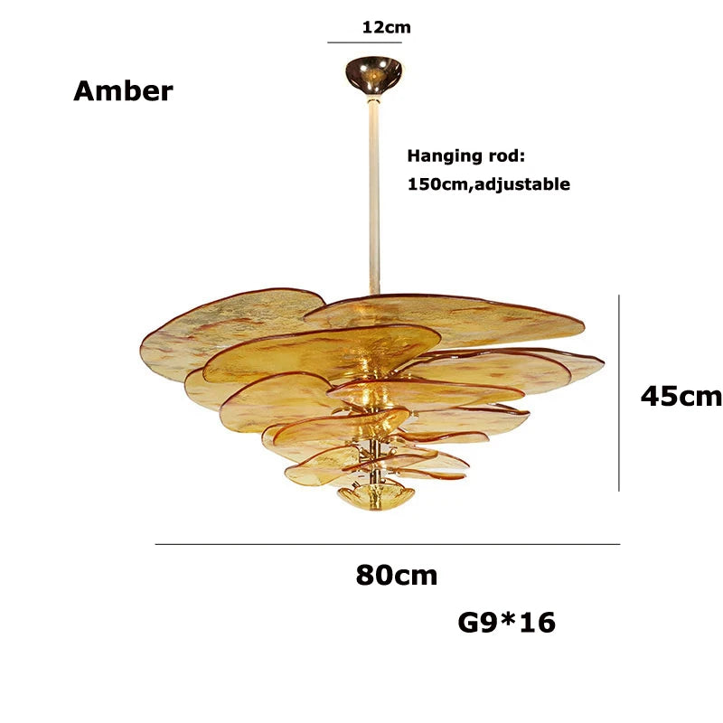 Aurora PetalWave Art Glass Chandelier