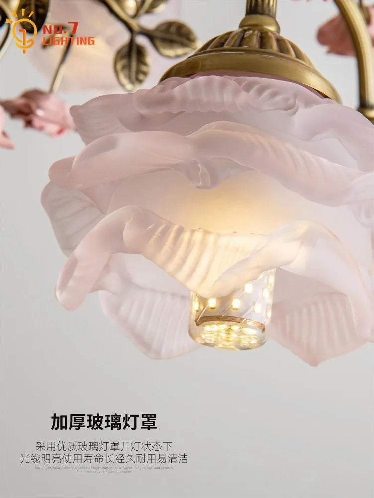 MAGNOLINA Copper Glass Petal Chandelier