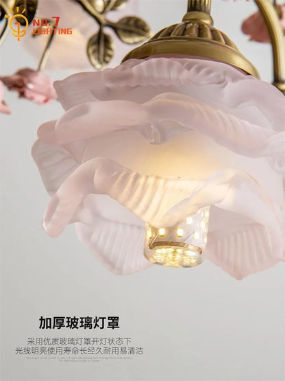 MAGNOLINA Copper Glass Petal Chandelier