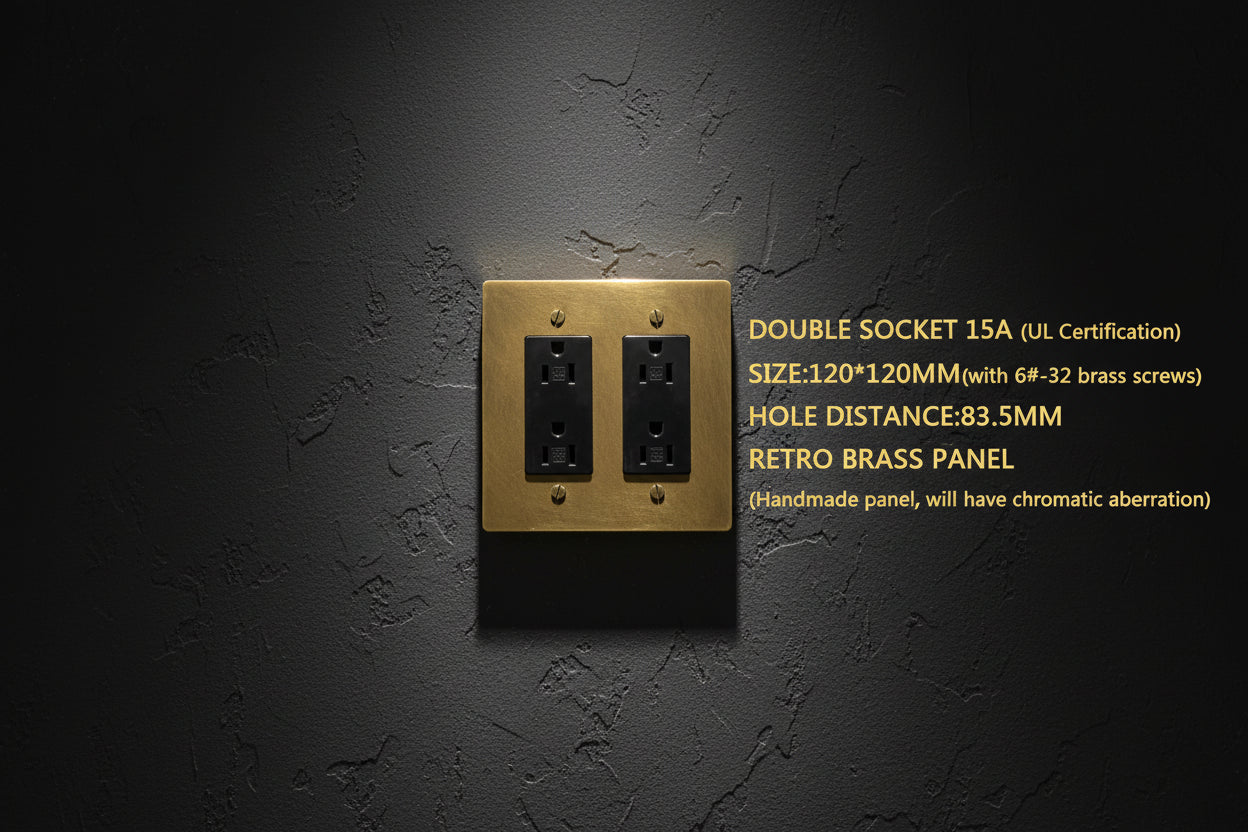 Retro Brass Panel Plate Toggle