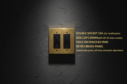 Retro Brass Panel Plate Toggle