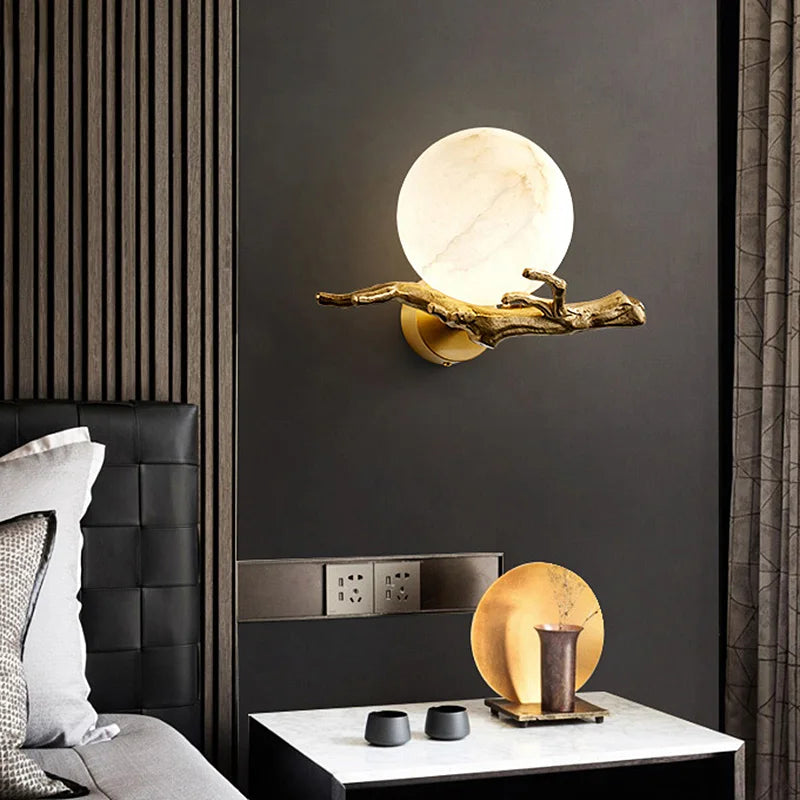 Alba Branch Alabaster Wall Sconce