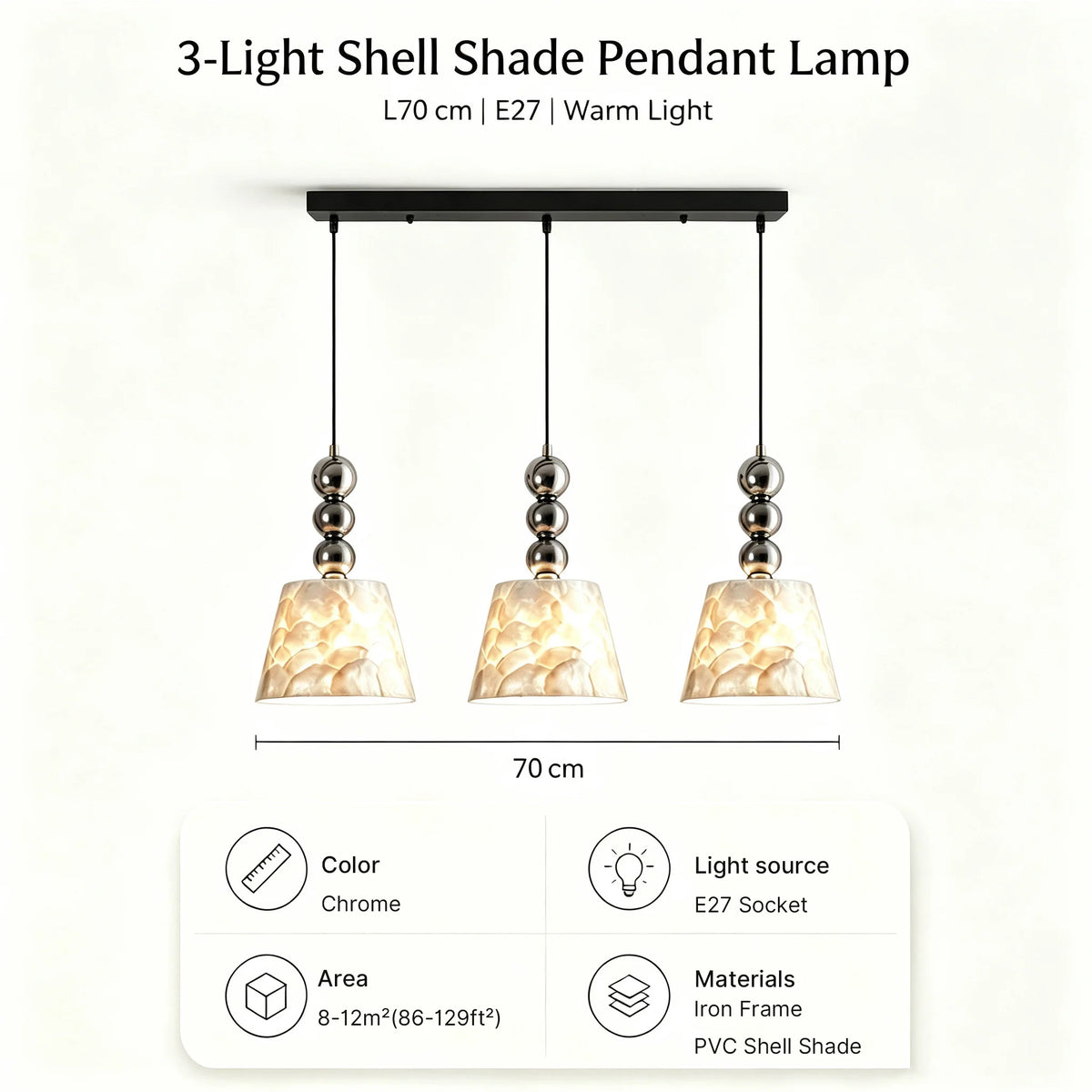NAUTILE Mid-Century Shell Pendant Light