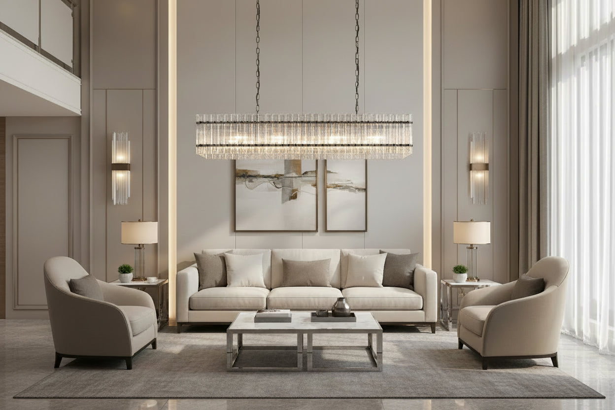 Luxe Prism Linear Crystal Chandelier