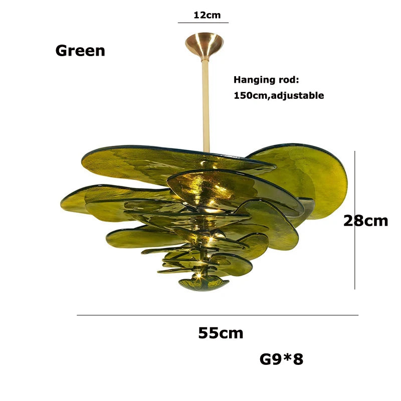 Aurora PetalWave Art Glass Chandelier