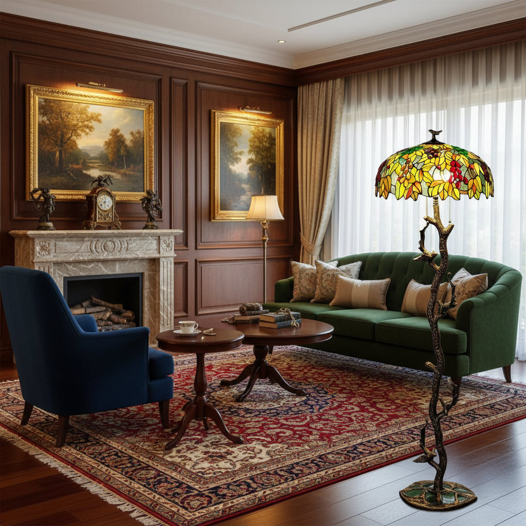 European Retro Glass Floor Lamp