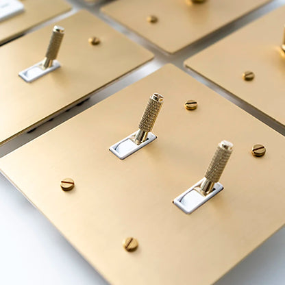  Solid Brass Light Switch 2-Gang